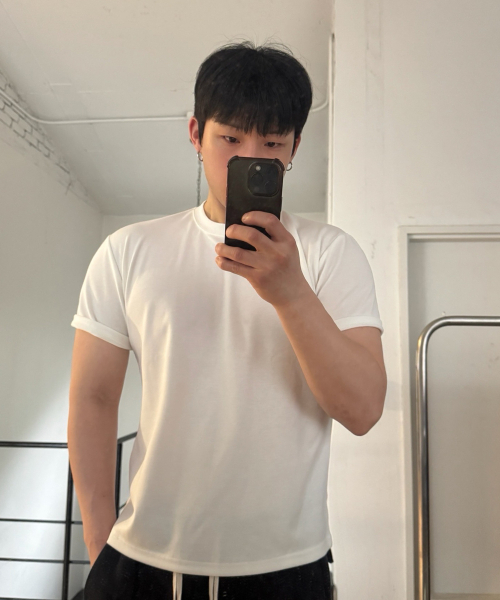 SENTAIR(センテア)の「エッセンシャルマッスルフィットクロップ半袖Tシャツ_アイボリー(Tシャツ/カットソー・メンズ・その他・46/48/50)」の4枚目の写真