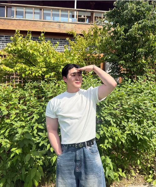 SENTAIR(センテア)の「エッセンシャルマッスルフィットクロップ半袖Tシャツ_アイボリー(Tシャツ/カットソー・メンズ・その他・46/48/50)」の5枚目の写真