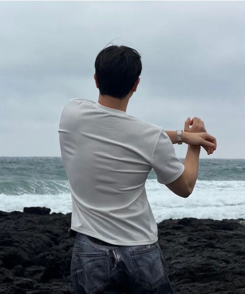 SENTAIR(センテア)の「エッセンシャルマッスルフィットクロップ半袖Tシャツ_アイボリー(Tシャツ/カットソー・メンズ・その他・46/48/50)」の12枚目の写真
