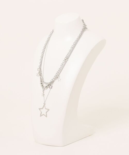 UP START（アップスタート）の「【LAMPOON】スター３連ネックレス（ネックレス・レディース・シルバー・FREE）」の2枚目の写真