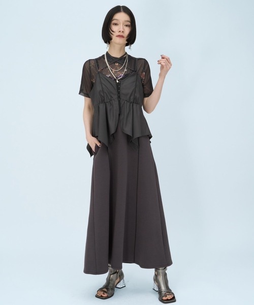 HARE（ハレ）の「2WAYフラワーガラシアートップス(HARE)（Tシャツ/カットソー・レディース・ネイビー/ブラック/グレー/パープル・FREE）」の5枚目の写真
