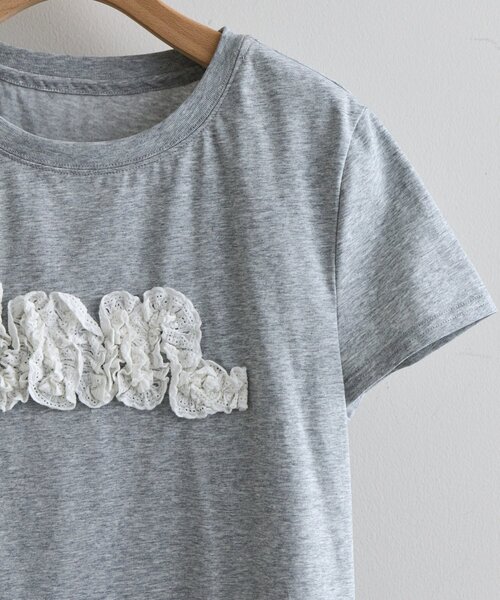 DISCOAT(ディスコート)の「【umm.】レースロゴ半袖Tシャツ(Tシャツ/カットソー・レディース・ライトグレー/ネイビー/サックスブルー・FREE)」の18枚目の写真