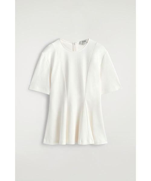 COS（コス）の「ウエストを絞った コットンTシャツ（Tシャツ/カットソー・レディース・コバルトブルー/ホワイト系・XS/S/M/L/XL）」の7枚目の写真