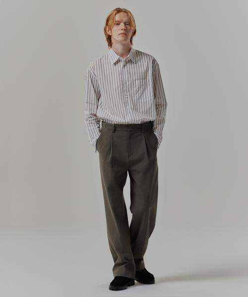 MINDBRIDGE（マインドブリッジ）の「[COUTURE]ストライプオーバーサイズシャツ MYWS6171（シャツ/ブラウス・メンズ・ブラウン・100/95/105/110）」の2枚目の写真