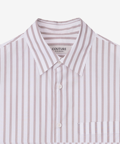 MINDBRIDGE（マインドブリッジ）の「[COUTURE]ストライプオーバーサイズシャツ MYWS6171（シャツ/ブラウス・メンズ・ブラウン・100/95/105/110）」の5枚目の写真
