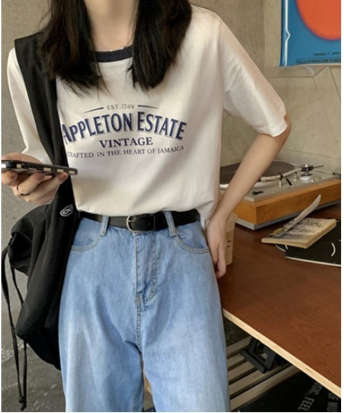 SallyLunn（サリーラン）の「カジュアルロゴリンガーTシャツ（Tシャツ/カットソー・レディース・ブルー/グレー/ホワイト・LARGE/MEDIUM）」の2枚目の写真