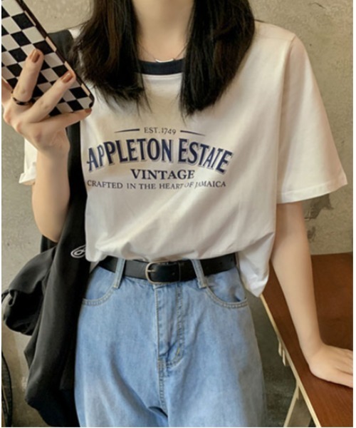 SallyLunn（サリーラン）の「カジュアルロゴリンガーTシャツ（Tシャツ/カットソー・レディース・ブルー/グレー/ホワイト・LARGE/MEDIUM）」の4枚目の写真