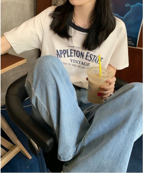 SallyLunn（サリーラン）の「カジュアルロゴリンガーTシャツ（Tシャツ/カットソー・レディース・ブルー/グレー/ホワイト・LARGE/MEDIUM）」の5枚目の写真