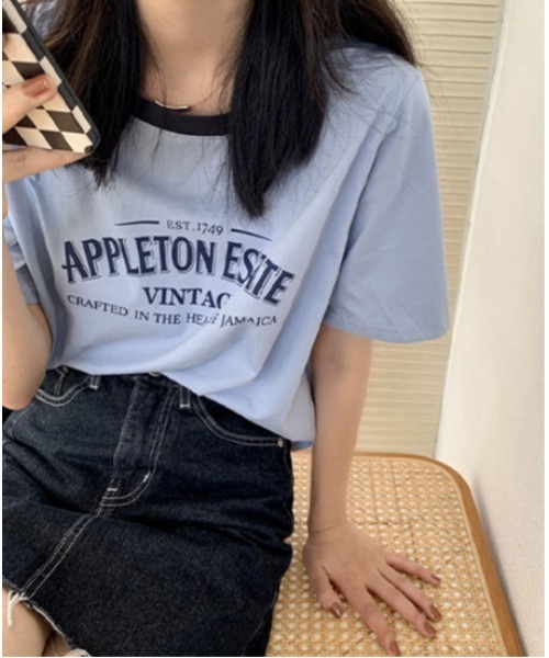 SallyLunn（サリーラン）の「カジュアルロゴリンガーTシャツ（Tシャツ/カットソー・レディース・ブルー/グレー/ホワイト・LARGE/MEDIUM）」の18枚目の写真