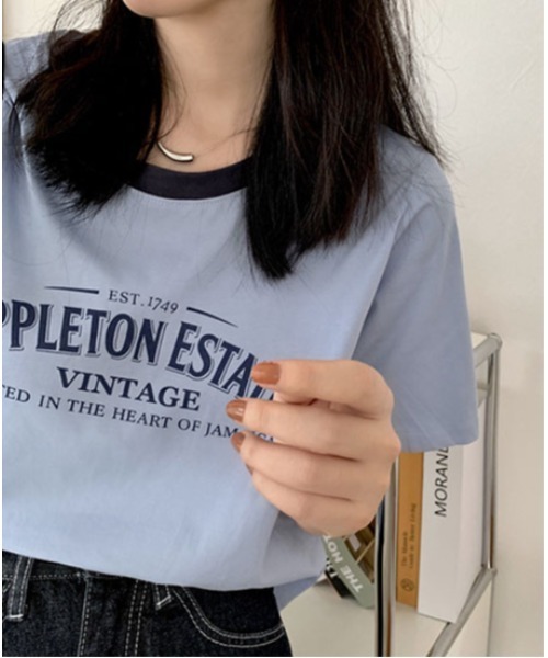 SallyLunn（サリーラン）の「カジュアルロゴリンガーTシャツ（Tシャツ/カットソー・レディース・ブルー/グレー/ホワイト・LARGE/MEDIUM）」の17枚目の写真