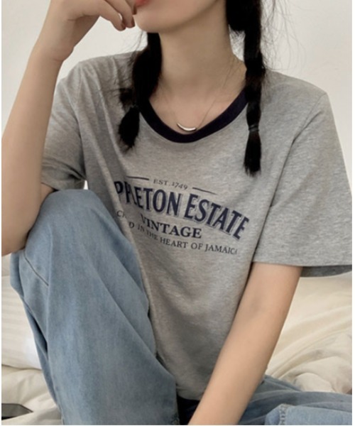 SallyLunn（サリーラン）の「カジュアルロゴリンガーTシャツ（Tシャツ/カットソー・レディース・ブルー/グレー/ホワイト・LARGE/MEDIUM）」の12枚目の写真