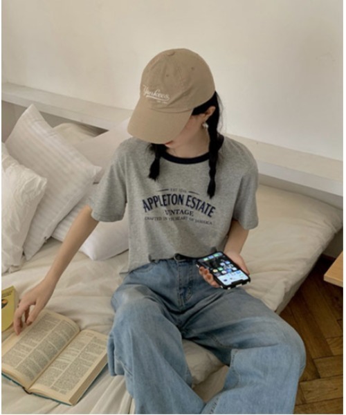 SallyLunn（サリーラン）の「カジュアルロゴリンガーTシャツ（Tシャツ/カットソー・レディース・ブルー/グレー/ホワイト・LARGE/MEDIUM）」の10枚目の写真