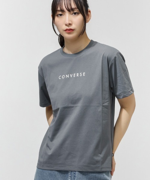 CONVERSE（コンバース）の「コンバース  CV LOGO TEE L 半袖Tシャツ（Tシャツ/カットソー・レディース・チャコールグレー/ホワイト/ブラック・M/L）」の3枚目の写真