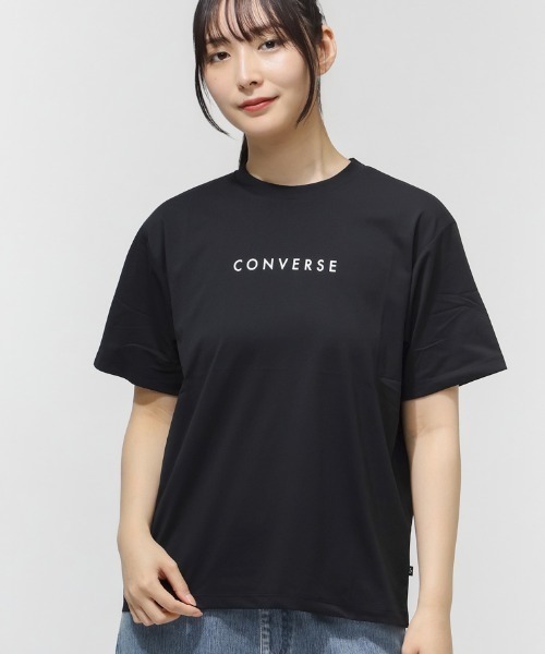 CONVERSE（コンバース）の「コンバース  CV LOGO TEE L 半袖Tシャツ（Tシャツ/カットソー・レディース・チャコールグレー/ホワイト/ブラック・M/L）」の2枚目の写真