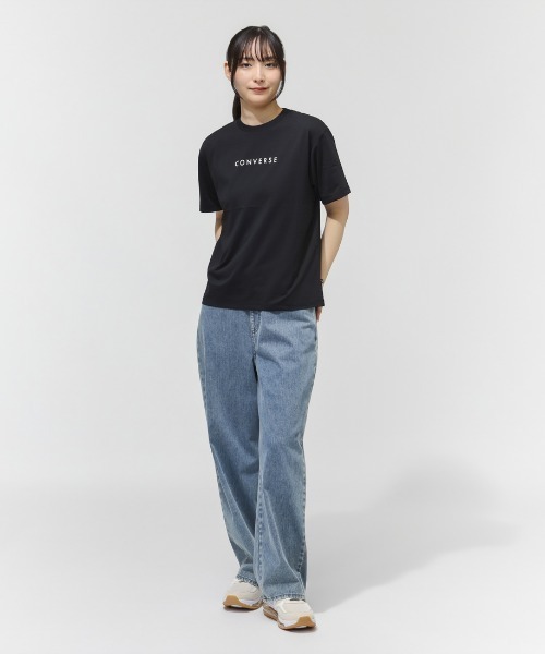 CONVERSE（コンバース）の「コンバース  CV LOGO TEE L 半袖Tシャツ（Tシャツ/カットソー・レディース・チャコールグレー/ホワイト/ブラック・M/L）」の7枚目の写真
