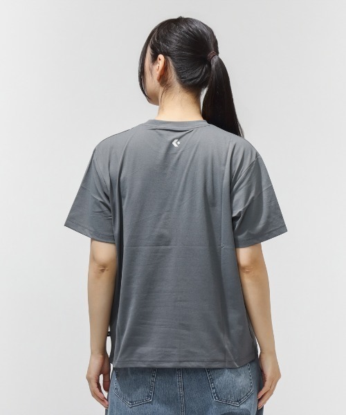 CONVERSE（コンバース）の「コンバース  CV LOGO TEE L 半袖Tシャツ（Tシャツ/カットソー・レディース・チャコールグレー/ホワイト/ブラック・M/L）」の12枚目の写真