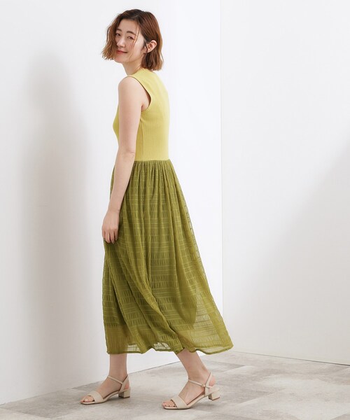 grove(グローブ)の「【貴島明日香さん着用】リブニット×チュール ドッキングワンピース(ワンピース・レディース・スモーキーグリーン系/ブラウン系その他/ブラック・02/01/03)」の10枚目の写真