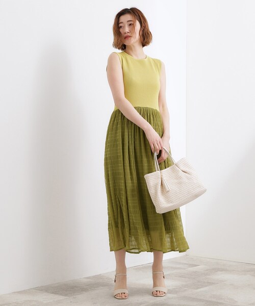 grove(グローブ)の「【貴島明日香さん着用】リブニット×チュール ドッキングワンピース(ワンピース・レディース・スモーキーグリーン系/ブラウン系その他/ブラック・02/01/03)」の11枚目の写真
