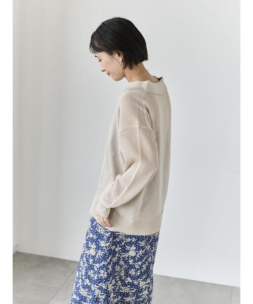 Te chichi(テチチ)の「メッシュスキッパーポロニット(ニット/セーター・レディース・レッド/ブラック/ベージュ・F)」の9枚目の写真