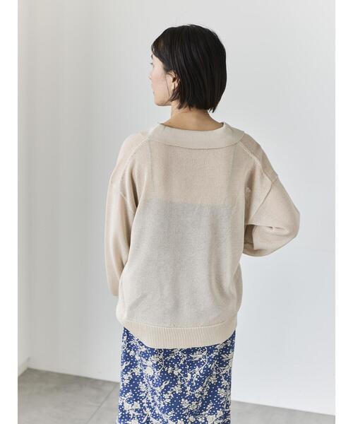 Te chichi(テチチ)の「メッシュスキッパーポロニット(ニット/セーター・レディース・レッド/ブラック/ベージュ・F)」の10枚目の写真