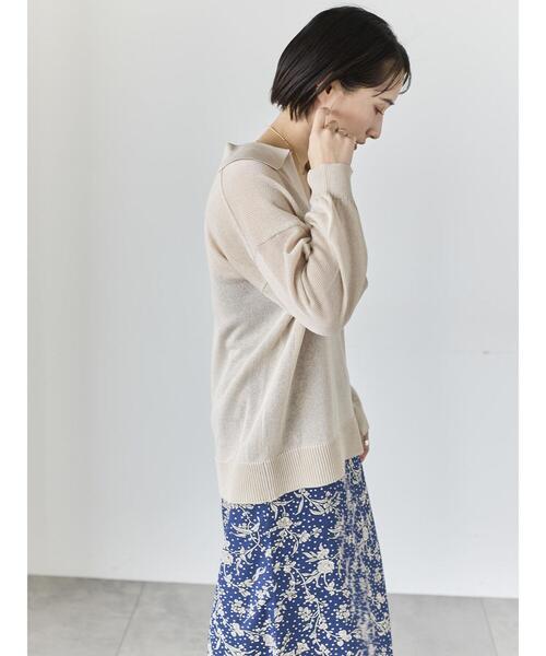 Te chichi(テチチ)の「メッシュスキッパーポロニット(ニット/セーター・レディース・レッド/ブラック/ベージュ・F)」の11枚目の写真