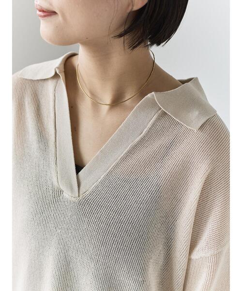 Te chichi(テチチ)の「メッシュスキッパーポロニット(ニット/セーター・レディース・レッド/ブラック/ベージュ・F)」の13枚目の写真