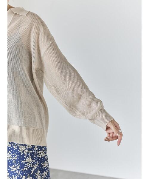 Te chichi(テチチ)の「メッシュスキッパーポロニット(ニット/セーター・レディース・レッド/ブラック/ベージュ・F)」の14枚目の写真