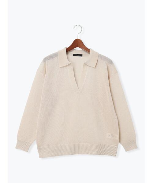 Te chichi(テチチ)の「メッシュスキッパーポロニット(ニット/セーター・レディース・レッド/ブラック/ベージュ・F)」の16枚目の写真