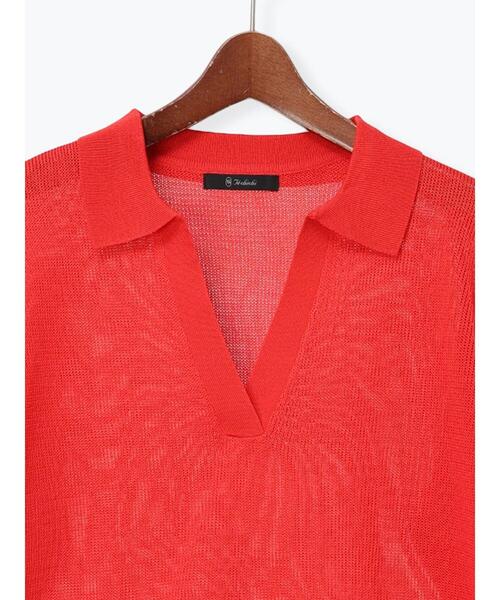 Te chichi(テチチ)の「メッシュスキッパーポロニット(ニット/セーター・レディース・レッド/ブラック/ベージュ・F)」の19枚目の写真