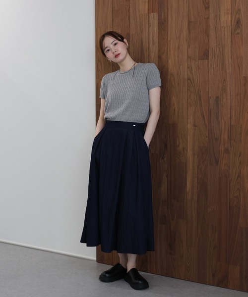 J by blue(ジェイバイブルー)の「キャップスリーブケーブルニット(ニット/セーター・レディース・ネイビー/アイボリー/グレー・MEDIUM)」の18枚目の写真