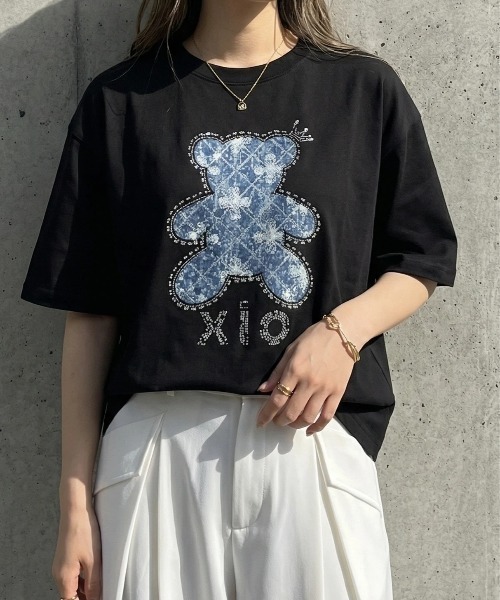 deux amour（ドゥーザムール）の「クマキラキラTシャツ（Tシャツ/カットソー・レディース・ホワイト/ブラック・FREE）」の5枚目の写真