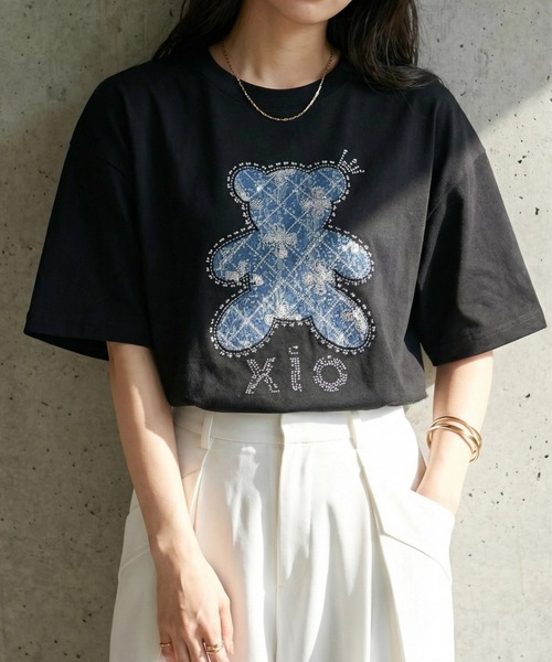 deux amour（ドゥーザムール）の「クマキラキラTシャツ（Tシャツ/カットソー・レディース・ホワイト/ブラック・FREE）」の7枚目の写真