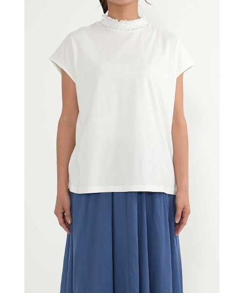 HEART MARKET（ハートマーケット）の「【接触冷感】衿シャーリングフレンチTシャツ（Tシャツ/カットソー・レディース・ブラック系2/ナチュラル/ブラック/ブラック系1/ホワイト/ホワイト系・FREE）」の13枚目の写真