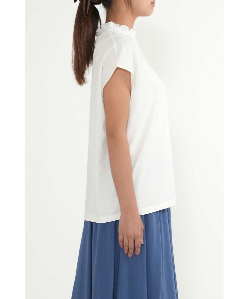 HEART MARKET（ハートマーケット）の「【接触冷感】衿シャーリングフレンチTシャツ（Tシャツ/カットソー・レディース・ブラック系2/ナチュラル/ブラック/ブラック系1/ホワイト/ホワイト系・FREE）」の14枚目の写真