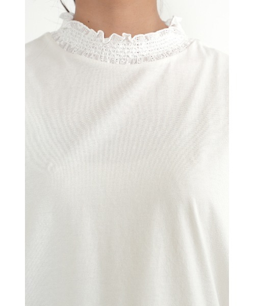 HEART MARKET（ハートマーケット）の「【接触冷感】衿シャーリングフレンチTシャツ（Tシャツ/カットソー・レディース・ブラック系2/ナチュラル/ブラック/ブラック系1/ホワイト/ホワイト系・FREE）」の17枚目の写真