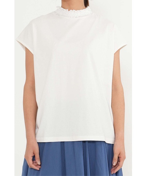 HEART MARKET（ハートマーケット）の「【接触冷感】衿シャーリングフレンチTシャツ（Tシャツ/カットソー・レディース・ブラック系2/ナチュラル/ブラック/ブラック系1/ホワイト/ホワイト系・FREE）」の22枚目の写真
