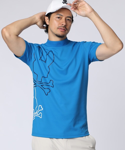 Psycho Bunny（サイコバニー）の「[GOLF]アウトライン2BUNNY ドライメッシュモックネックTシャツ（Tシャツ/カットソー・メンズ・ホワイト/ブラック/ブルー・MEDIUM/LARGE/X-LARGE）」の3枚目の写真