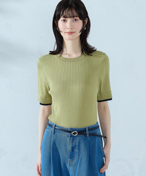 COMME CA ISM（コムサイズム）の「レイヤードデザイン リブニット（ニット/セーター・レディース・ブラック/グレー/グリーン・LARGE/MEDIUM）」の14枚目の写真