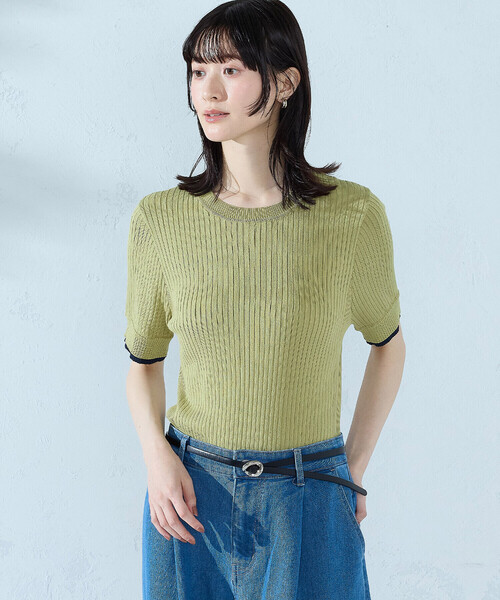 COMME CA ISM（コムサイズム）の「レイヤードデザイン リブニット（ニット/セーター・レディース・ブラック/グレー/グリーン・LARGE/MEDIUM）」の15枚目の写真