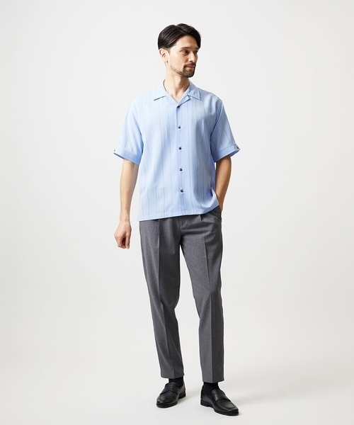 MICHEL KLEIN HOMME (ミッシェルクランオム)の「ストライプリラックス半袖シャツ(シャツ/ブラウス・メンズ・ライトブルー/ネイビー・MEDIUM/X-LARGE/LARGE)」の5枚目の写真