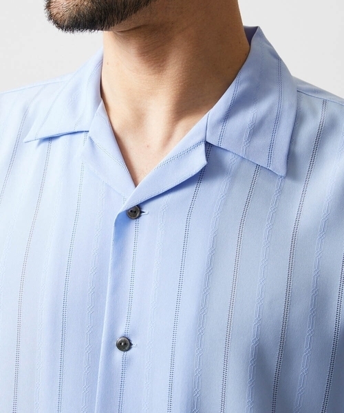 MICHEL KLEIN HOMME (ミッシェルクランオム)の「ストライプリラックス半袖シャツ(シャツ/ブラウス・メンズ・ライトブルー/ネイビー・MEDIUM/X-LARGE/LARGE)」の8枚目の写真