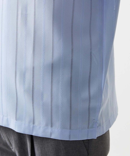 MICHEL KLEIN HOMME (ミッシェルクランオム)の「ストライプリラックス半袖シャツ(シャツ/ブラウス・メンズ・ライトブルー/ネイビー・MEDIUM/X-LARGE/LARGE)」の10枚目の写真