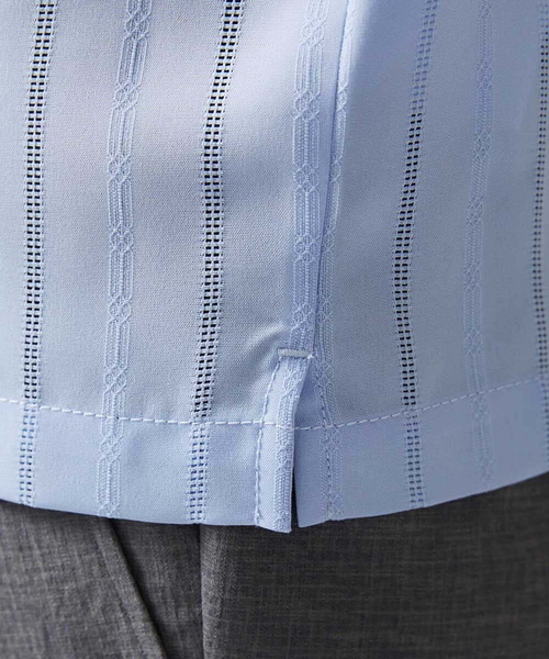 MICHEL KLEIN HOMME (ミッシェルクランオム)の「ストライプリラックス半袖シャツ(シャツ/ブラウス・メンズ・ライトブルー/ネイビー・MEDIUM/X-LARGE/LARGE)」の11枚目の写真