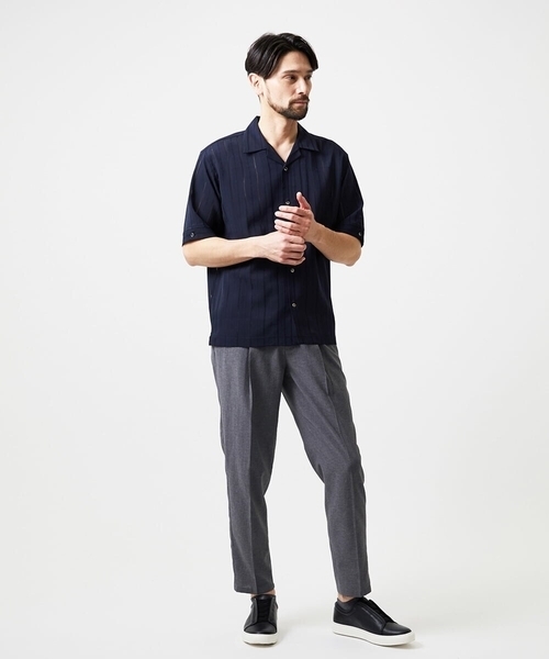 MICHEL KLEIN HOMME (ミッシェルクランオム)の「ストライプリラックス半袖シャツ(シャツ/ブラウス・メンズ・ライトブルー/ネイビー・MEDIUM/X-LARGE/LARGE)」の15枚目の写真