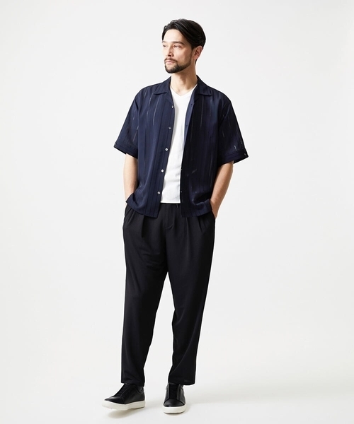 MICHEL KLEIN HOMME (ミッシェルクランオム)の「ストライプリラックス半袖シャツ(シャツ/ブラウス・メンズ・ライトブルー/ネイビー・MEDIUM/X-LARGE/LARGE)」の16枚目の写真
