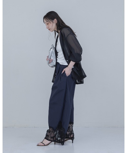 ウェーブレース タックワイドパンツ Eimee Law│Eimee Law & LHELBIE
