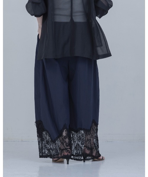 【新品】Eimee Law サイドライン レース ブルゾン ネイビー 甘辛MIX Eimee Law（エイミーロウ） ブラウス シャツ レース刺繍テキストエン