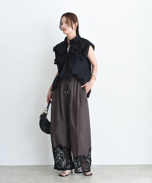ウェーブレース タックワイドパンツ（その他パンツ）｜Eimee Law