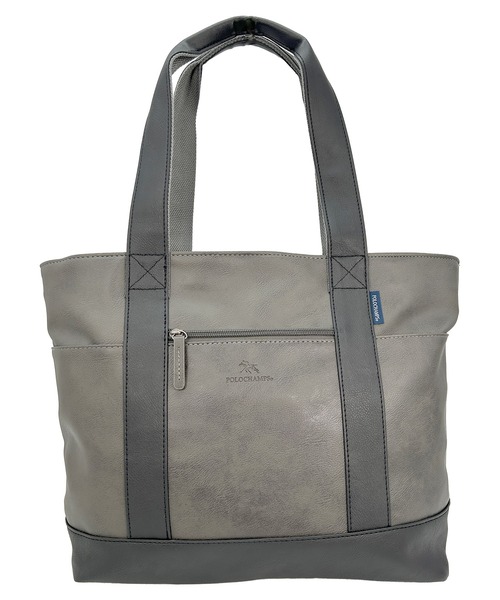 POLOCHAMPS(ポロチャンプス)の「POLOCHAMPS/ポロチャンプス PUレザートートバッグ/A4サイズ対応(トートバッグ・メンズ・ブラック/グレー・FREE)」の2枚目の写真
