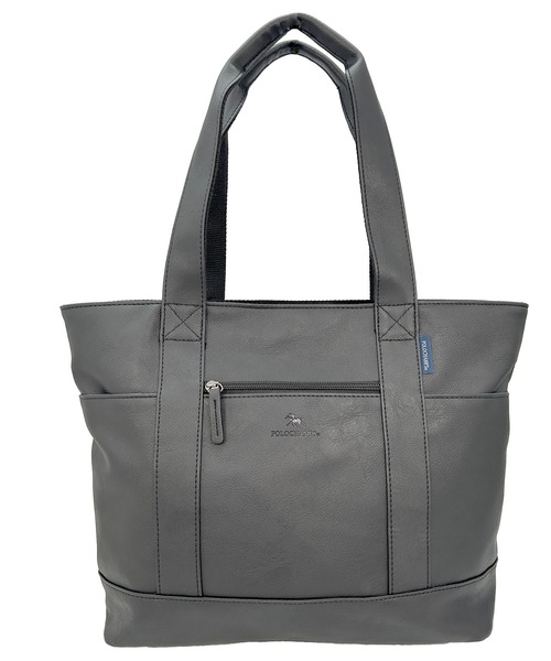 POLOCHAMPS(ポロチャンプス)の「POLOCHAMPS/ポロチャンプス PUレザートートバッグ/A4サイズ対応(トートバッグ・メンズ・ブラック/グレー・FREE)」の1枚目の写真